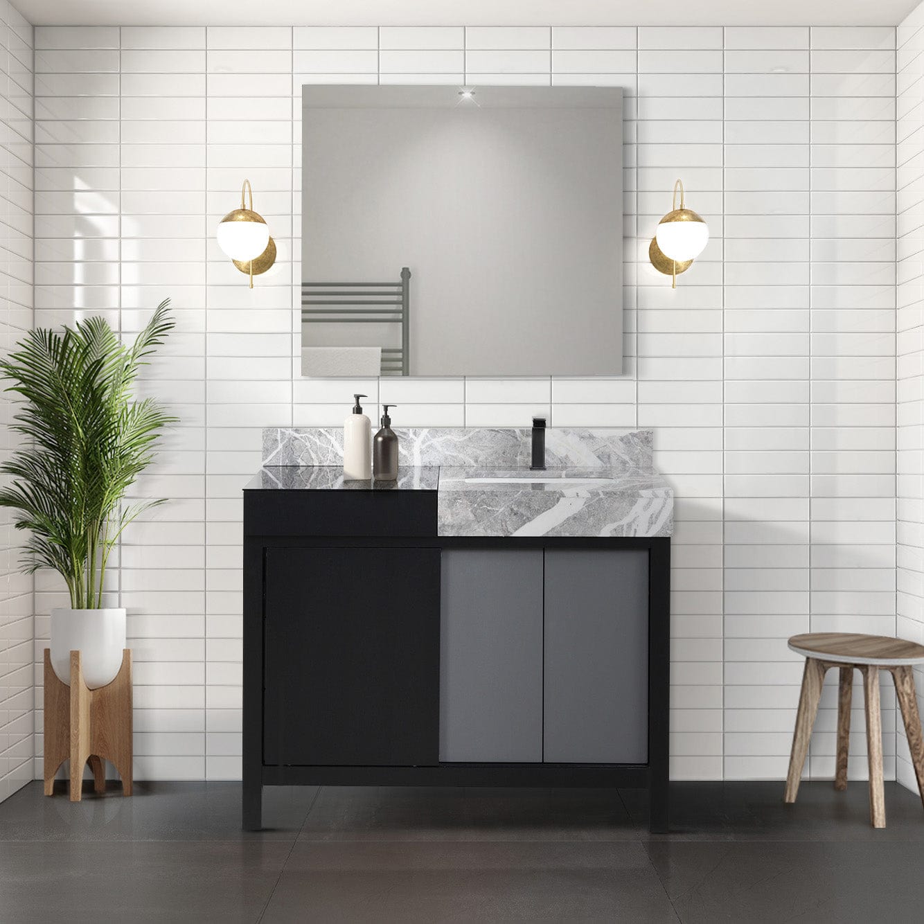 Zilara 42" Black and Grey Vanity