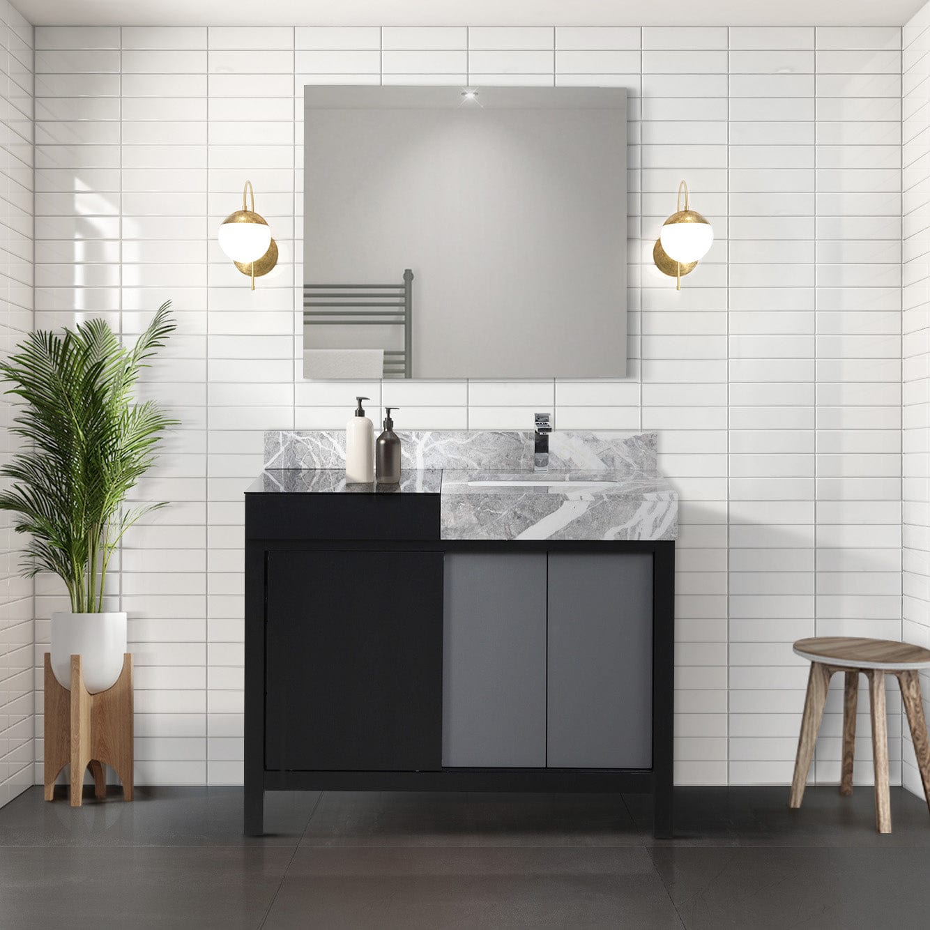 Zilara 42" Black and Grey Vanity