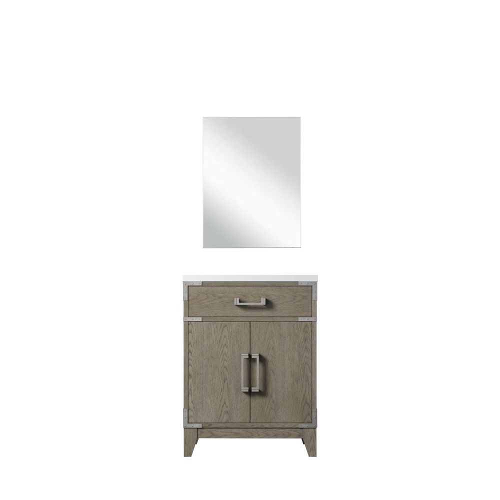 Laurel 24 in W x 18 in. D Grey Oak Single Bath Vanity Acrylic Countertop and 18 in Mirror