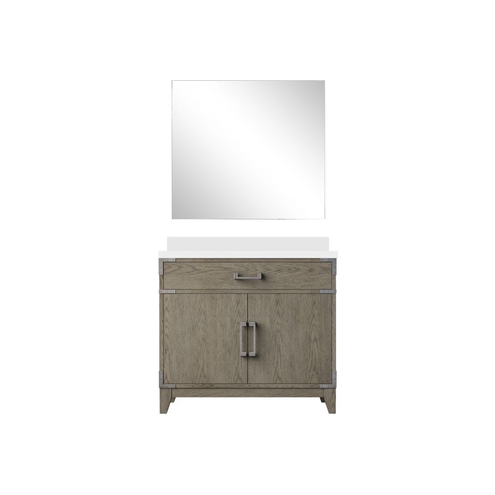 Laurel 36 in W x 22 in. D Grey Oak Single Bath Vanity Cultured Marble Countertop and 34 in Mirror