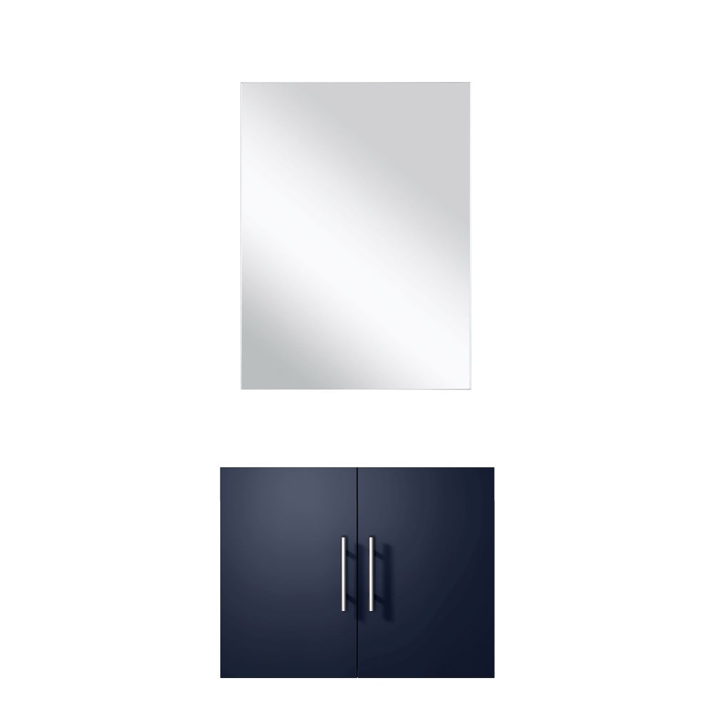 Geneva 24 in W x 22 in. D Navy Blue Single Bath Vanity and 18 in Mirror