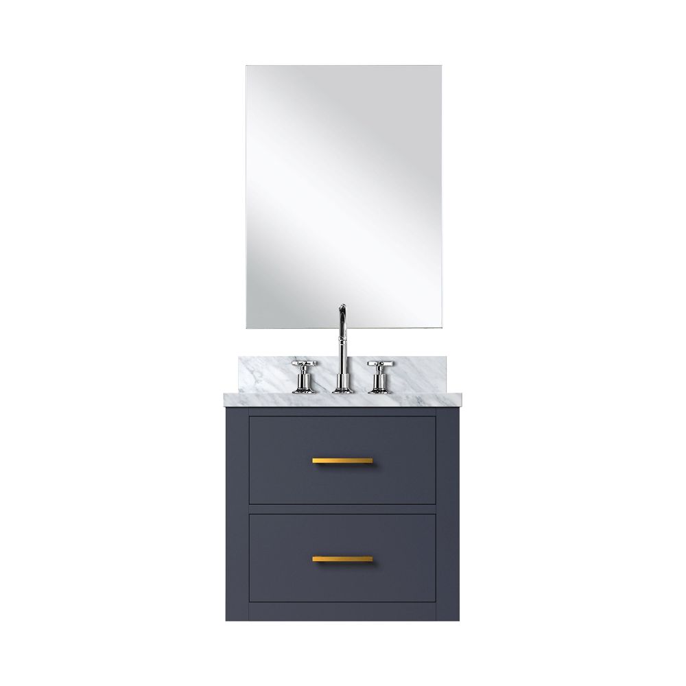 Castor 20 in W x 18 in. D Blue Single Bath Vanity Acrylic Countertop, 18 in Mirror and Faucet Set