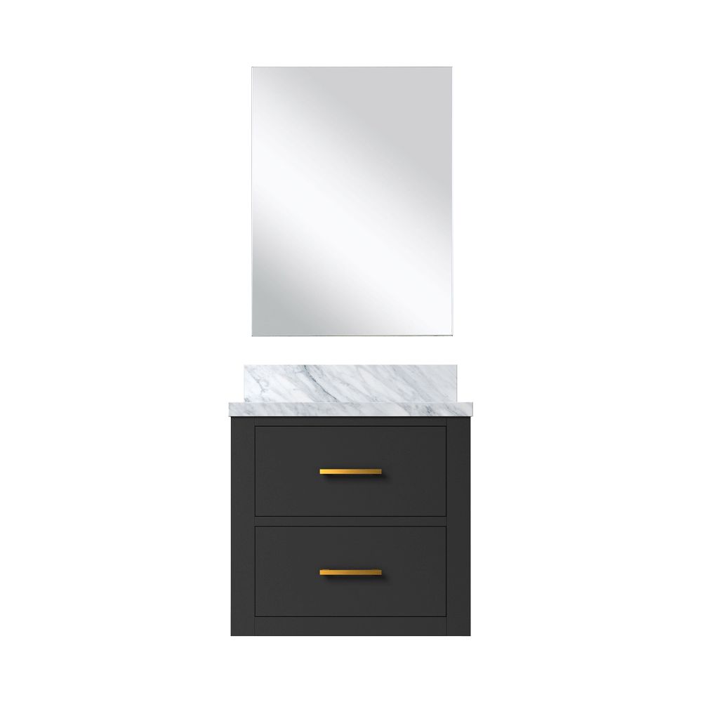 Castor 20 in W x 18 in. D Black Single Bath Vanity Acrylic Countertop and 18 in Mirror