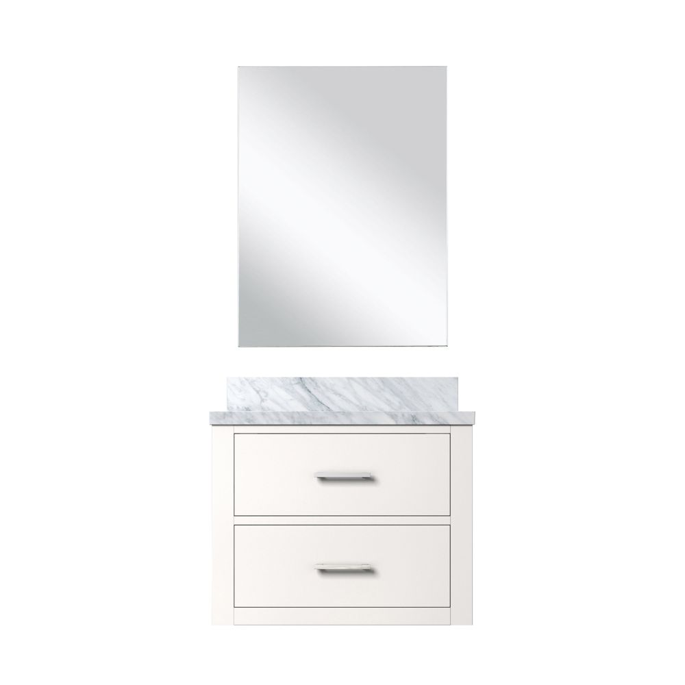 Castor 24 in W x 18 in. D White Single Bath Vanity Acrylic Countertop and 18 in Mirror