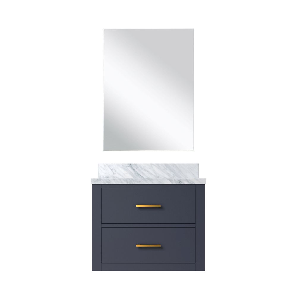 Castor 24 in W x 18 in. D Blue Single Bath Vanity Acrylic Countertop and 18 in Mirror