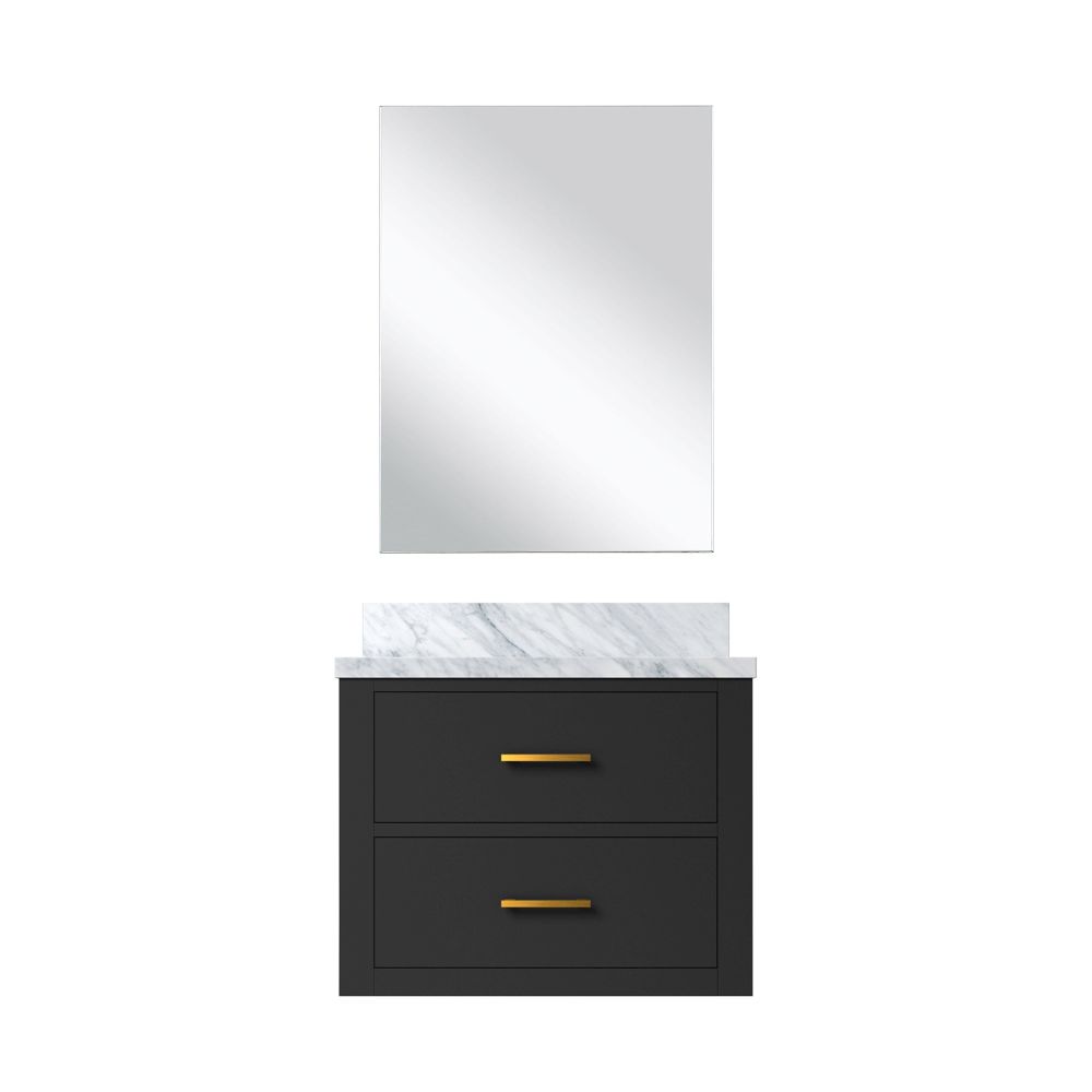Castor 24 in W x 18 in. D Black Single Bath Vanity Acrylic Countertop and 18 in Mirror