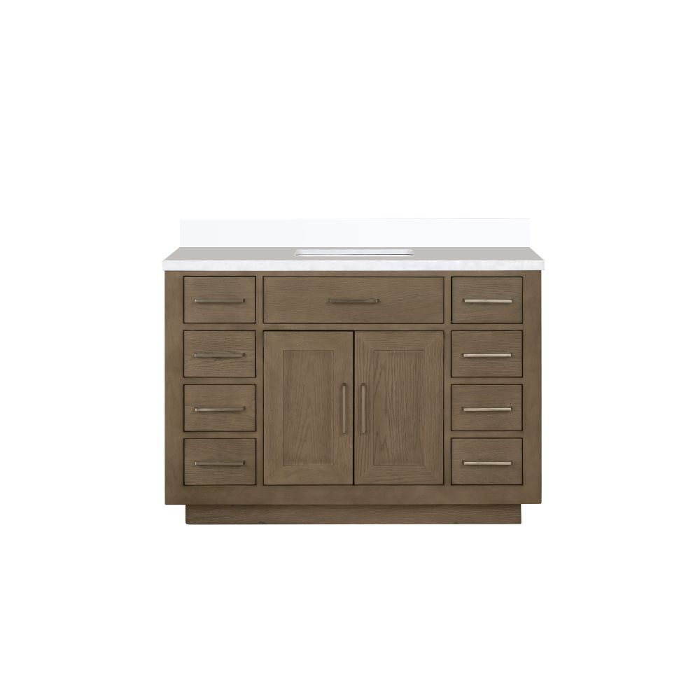 Abbey 48 in W x 22 in. D Grey Oak Single Bath Vanity and Cultured Marble Top