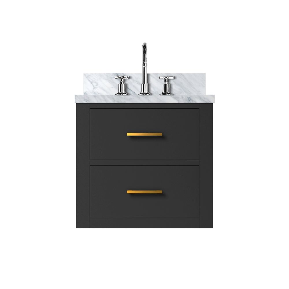 Castor 20 in W x 18 in. D Black Single Bath Vanity, Acrylic Top, and Faucet Set