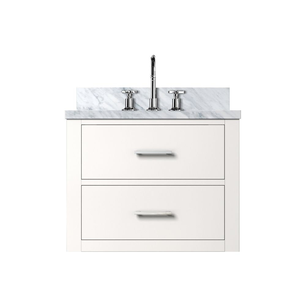 Castor 24 in W x 18 in. D White Single Bath Vanity, Acrylic Top, and Faucet Set