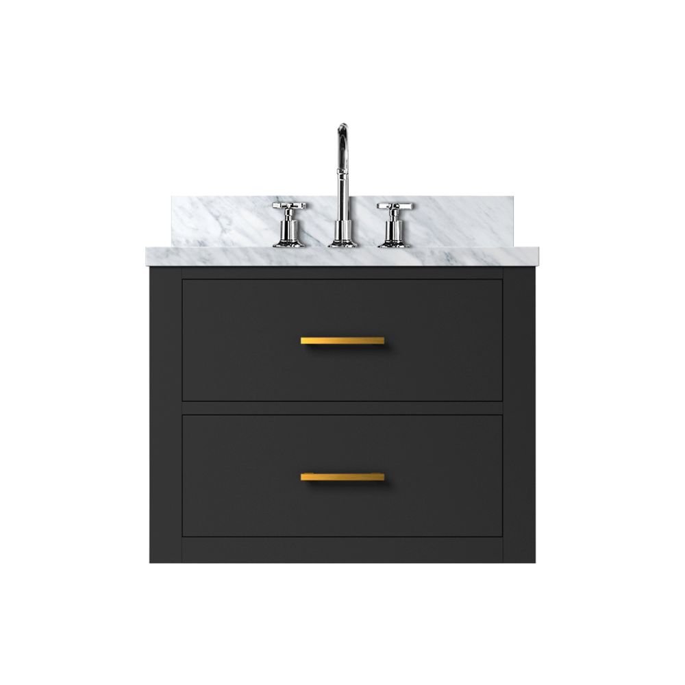 Castor 24 in W x 18 in. D Black Single Bath Vanity, Acrylic Top, and Faucet Set