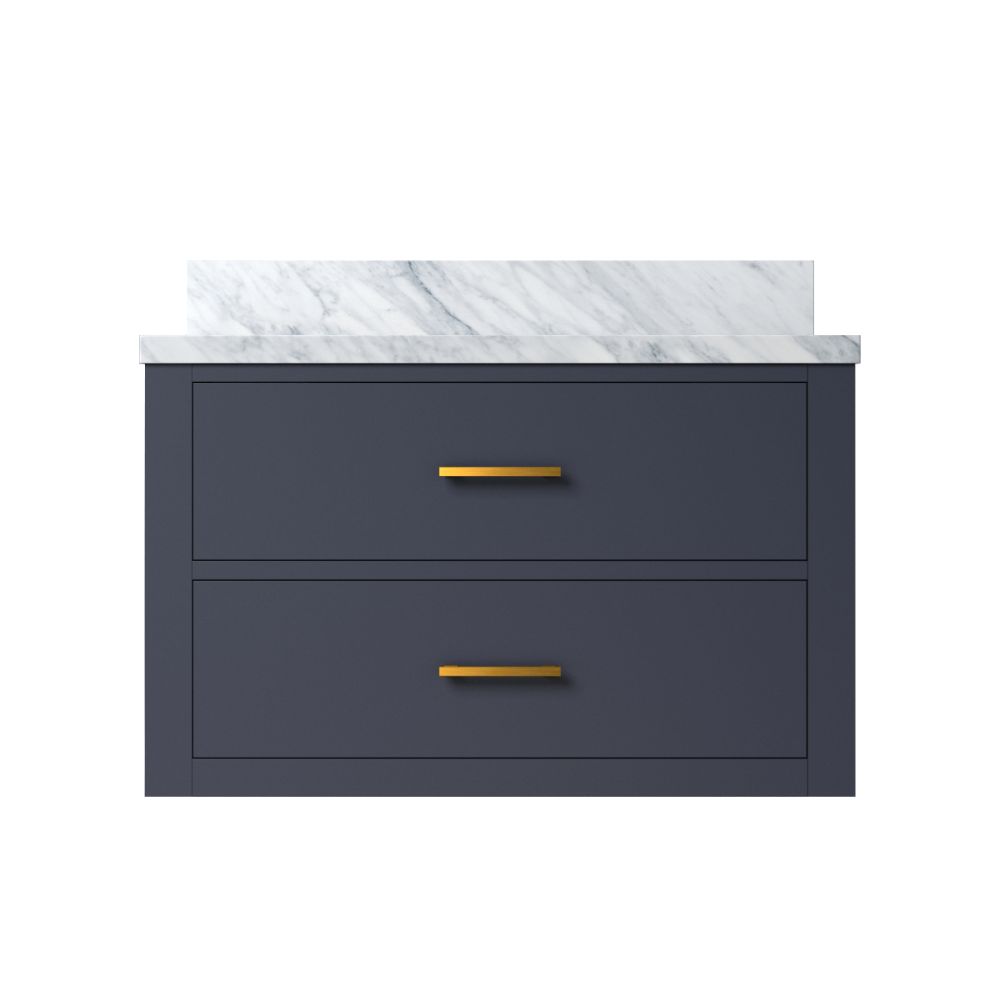 Castor 30 in W x 22 in. D Blue Double Bath Vanity and Carrara Marble Top