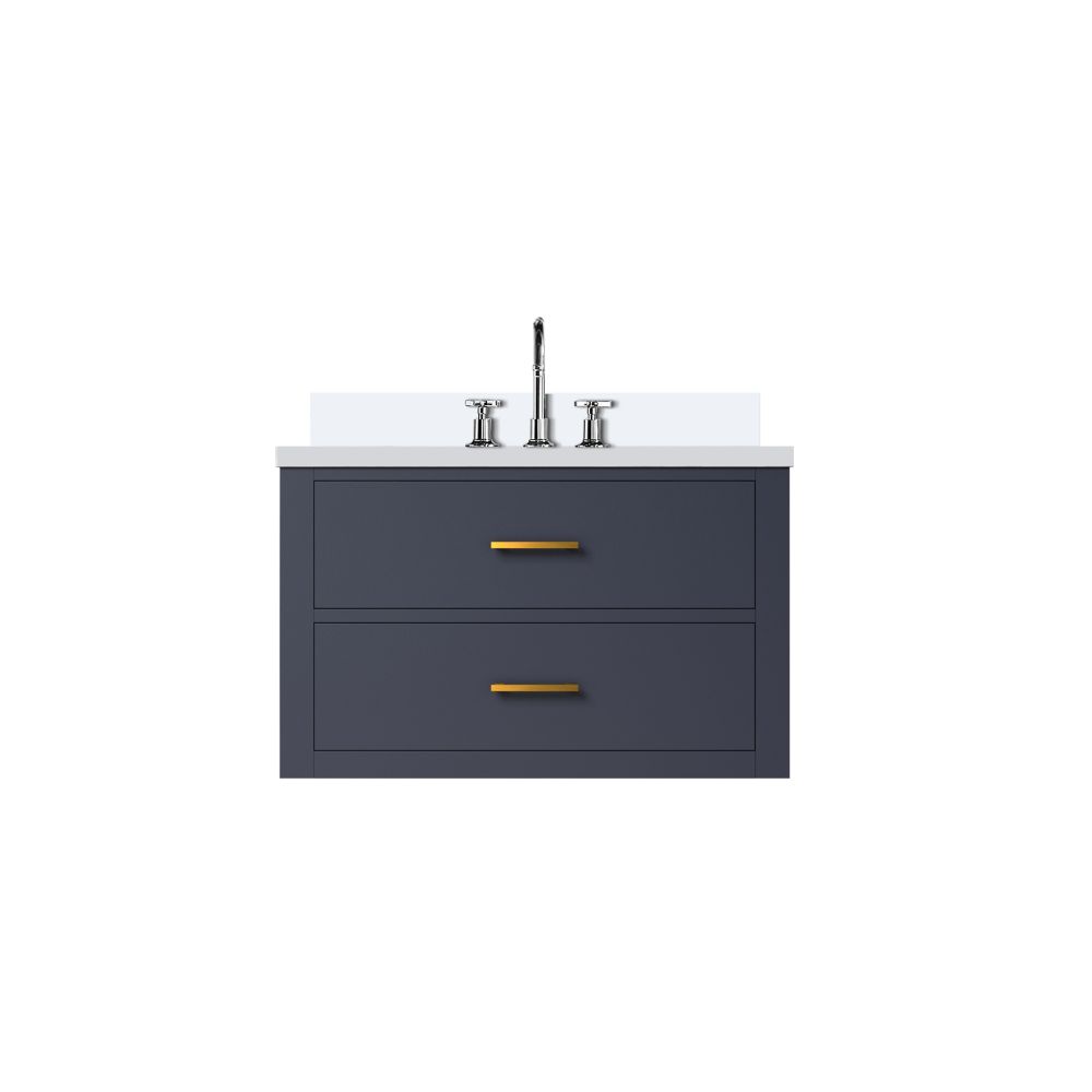 Castor 30 in W x 22 in. D Blue Double Bath Vanity, Cultured Marble Top, and Faucet Set