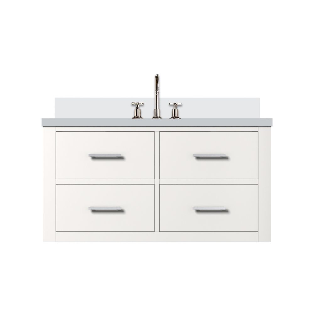 Castor 36 in W x 22 in. D White Double Bath Vanity, Cultured Marble Top, and Faucet Set