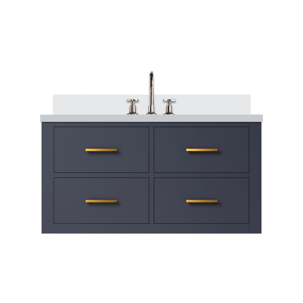 Castor 36 in W x 22 in. D Blue Double Bath Vanity, Cultured Marble Top, and Faucet Set
