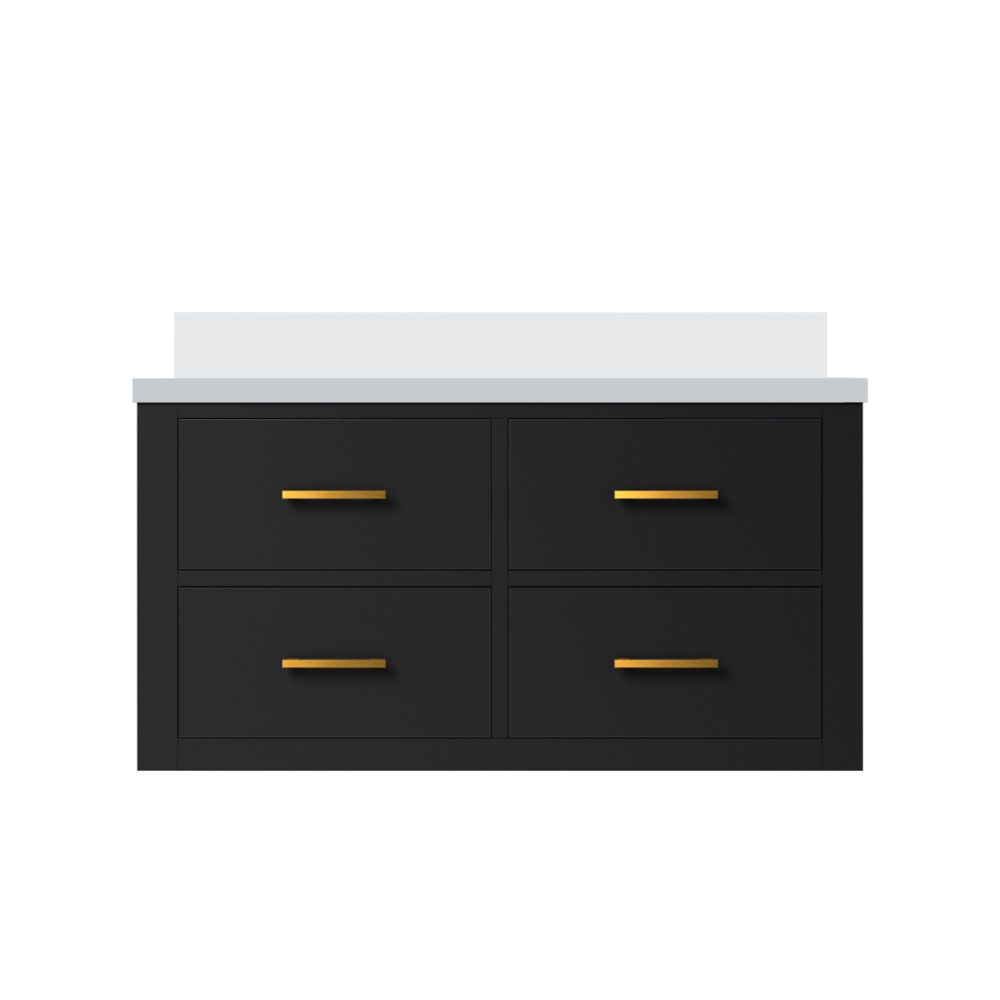 Castor 36 in W x 22 in. D Black Double Bath Vanity and Cultured Marble Top