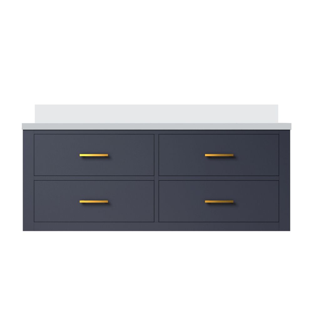 Castor 48 in W x 22 in. D Blue Double Bath Vanity and Cultured Marble Top
