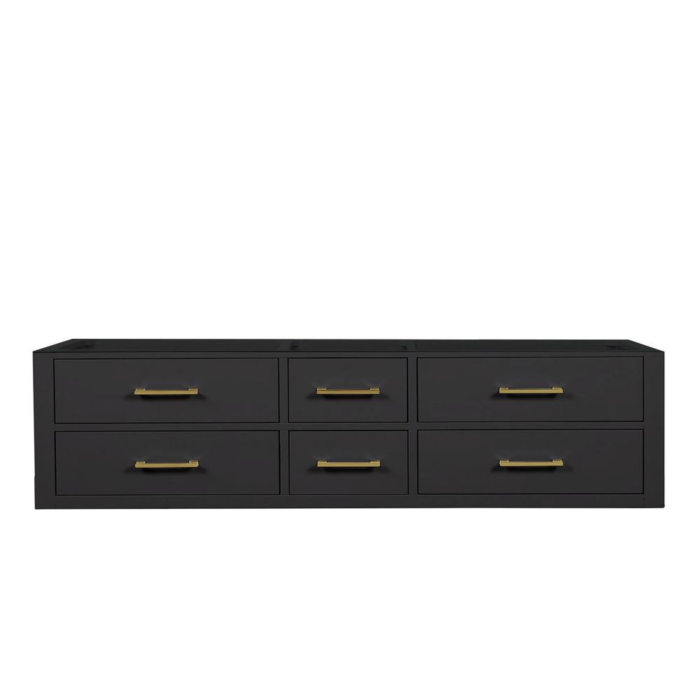 Castor 72 in W x 22 in. D Black Double Bath Vanity