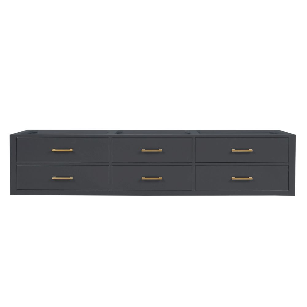 Castor 84 in W x 22 in. D Black Double Bath Vanity