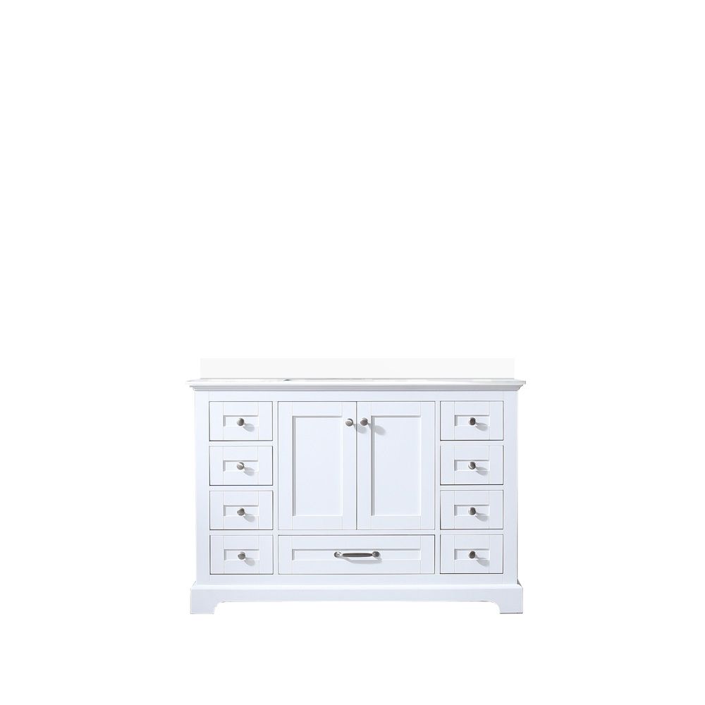 Dukes 48 in. W x 22 in. D White Single Bath Vanity and White Quartz Top