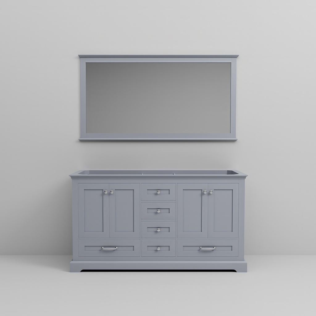 Dukes 60 in. W x 22 in. D Dark Grey Double Bath Vanity and 58 in. Mirror