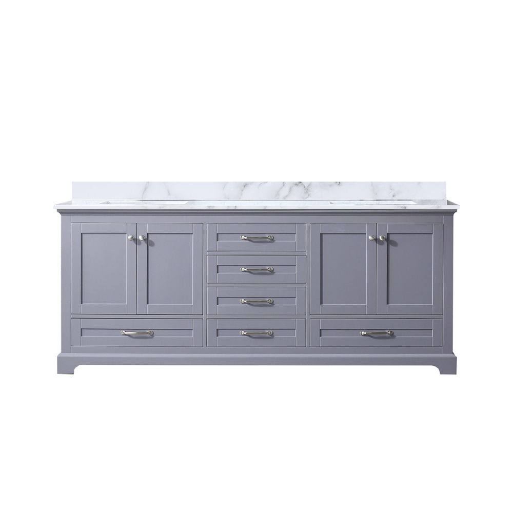 Dukes 80 in. W x 22 in. D Dark Grey Double Bath Vanity and Carrara Marble Top