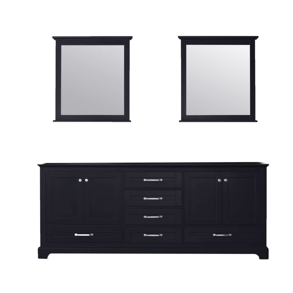 Dukes 80 in. W x 22 in. D Espresso Double Bath Vanity and 30 in. Mirrors