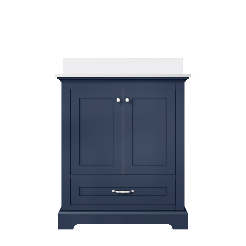 Dukes 30 in. W x 22 in. D Navy Blue Single Bath Vanity and Cultured Marble Top