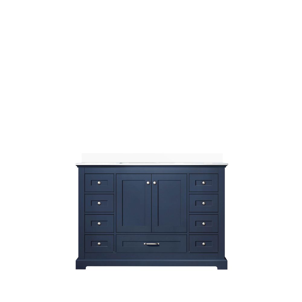 Dukes 48 in. W x 22 in. D Navy Blue Single Bath Vanity and Cultured Marble Top