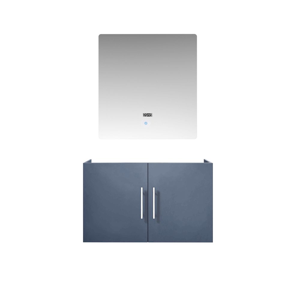 Geneva 30 in. W x 22 in. D Dark Grey Bath Vanity and 30 in. LED Mirror