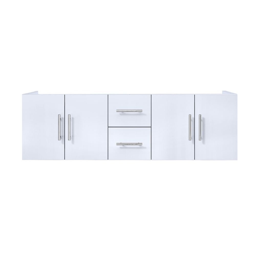 Geneva 60 in. W x 22 in. D Glossy White Double Bath Vanity
