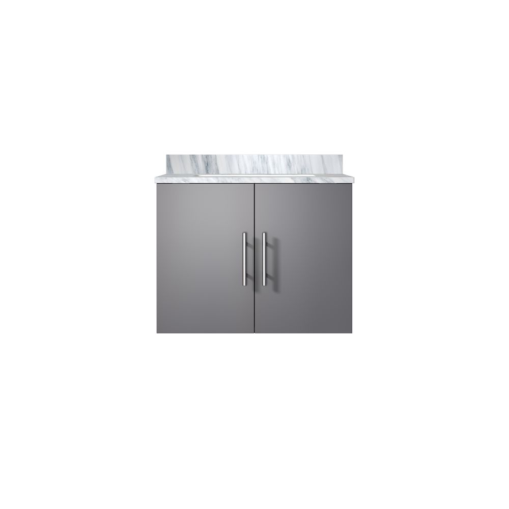 Geneva 24 in. W x 22 in. D Dark Grey Bath Vanity and Carrara Marble Top