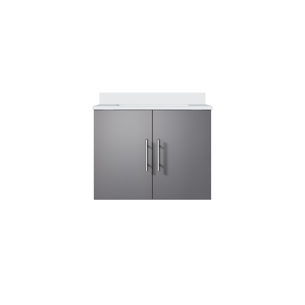 Geneva 24 in. W x 22 in. D Dark Grey Bath Vanity and White Quartz Top