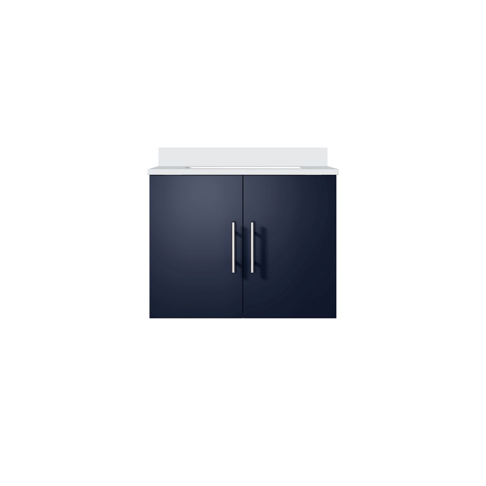 Geneva 24 in. W x 22 in. D Navy Blue Bath Vanity and White Quartz Top