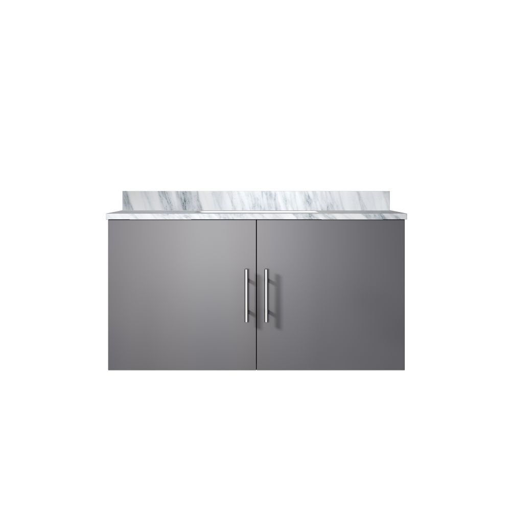 Geneva 36 in. W x 22 in. D Dark Grey Bath Vanity and Carrara Marble Top