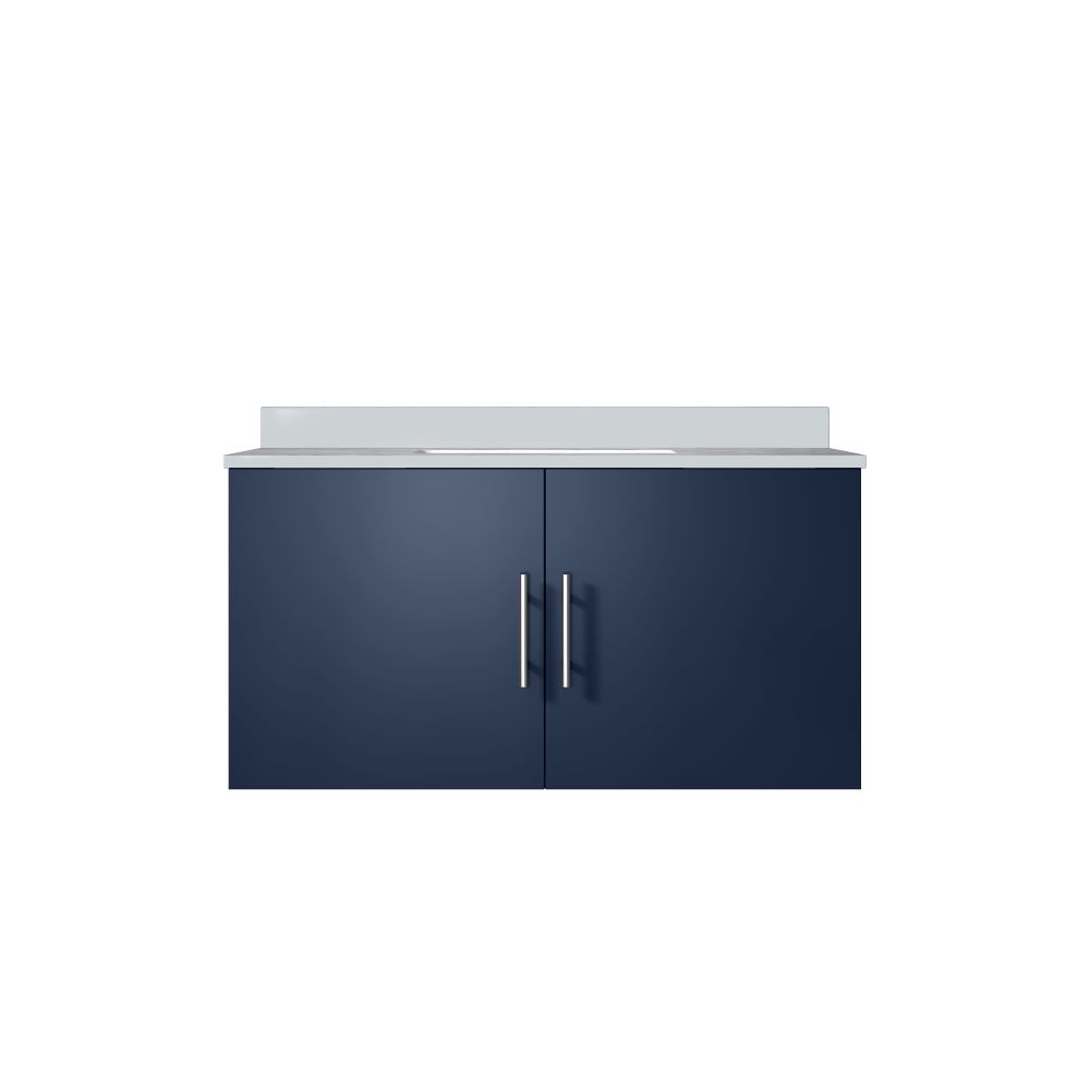 Geneva 36 in. W x 22 in. D Navy Blue Bath Vanity and White Quartz Top