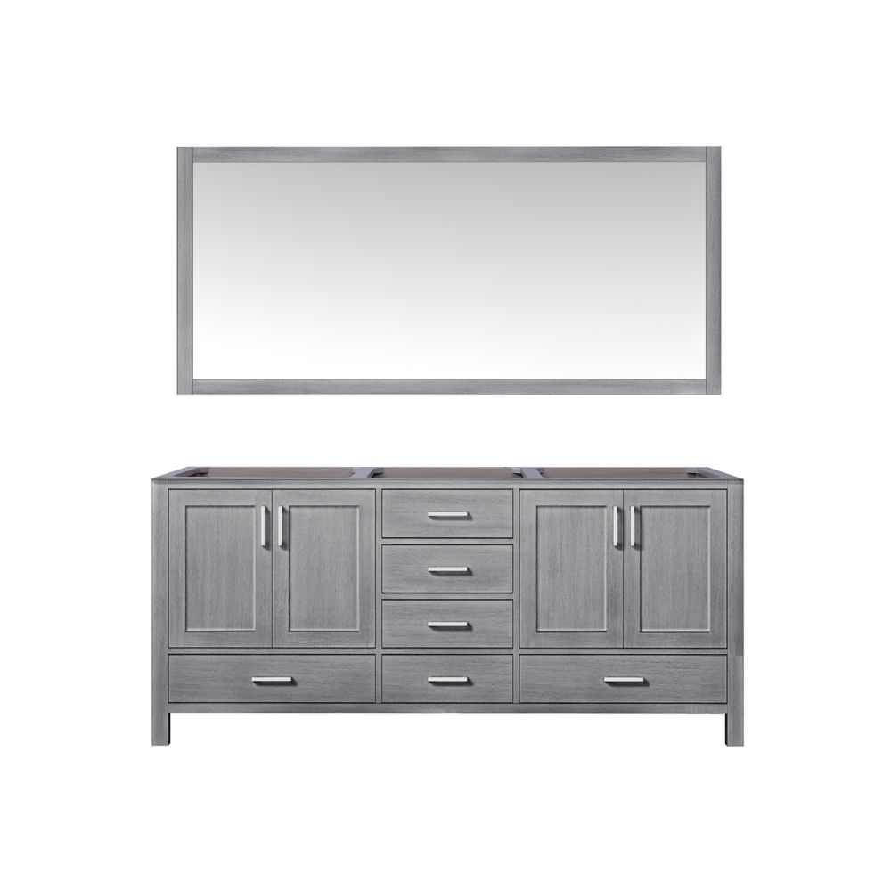 Jacques 72 in. W x 22 in. D Distressed Grey Double Bath Vanity and 28 in. Mirror