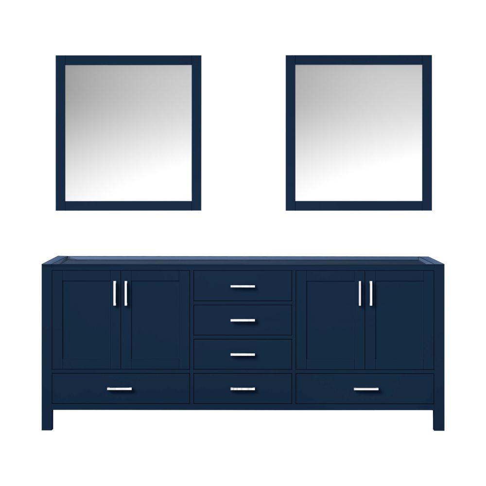 Jacques 80 in. W x 22 in. D Navy Blue Double Bath Vanity and 30 in. Mirrors