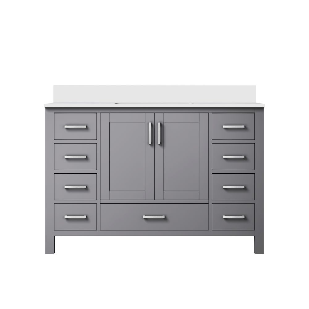 Jacques 48 in. W x 22 in. D Dark Grey Bath Vanity and Cultured Marble Top