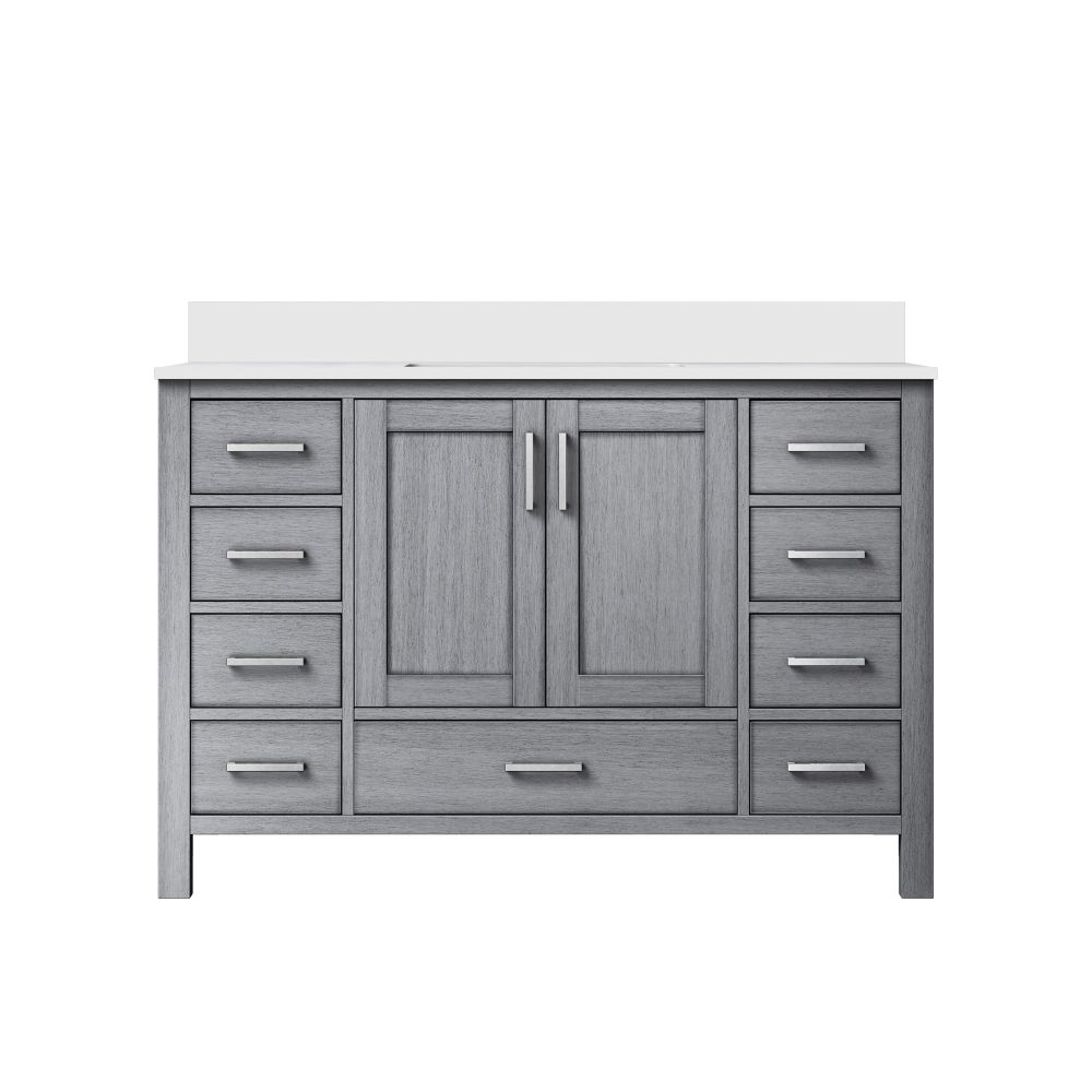 Jacques 48 in. W x 22 in. D Distressed Grey Bath Vanity and Cultured Marble Top