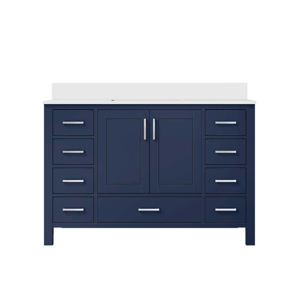 Jacques 48 in. W x 22 in. D Navy Blue Bath Vanity and Cultured Marble Top