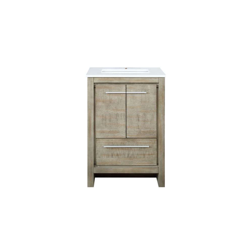 Lafarre 24 in W x 20 in. D Rustic Acacia Bath Vanity and White Quartz Top