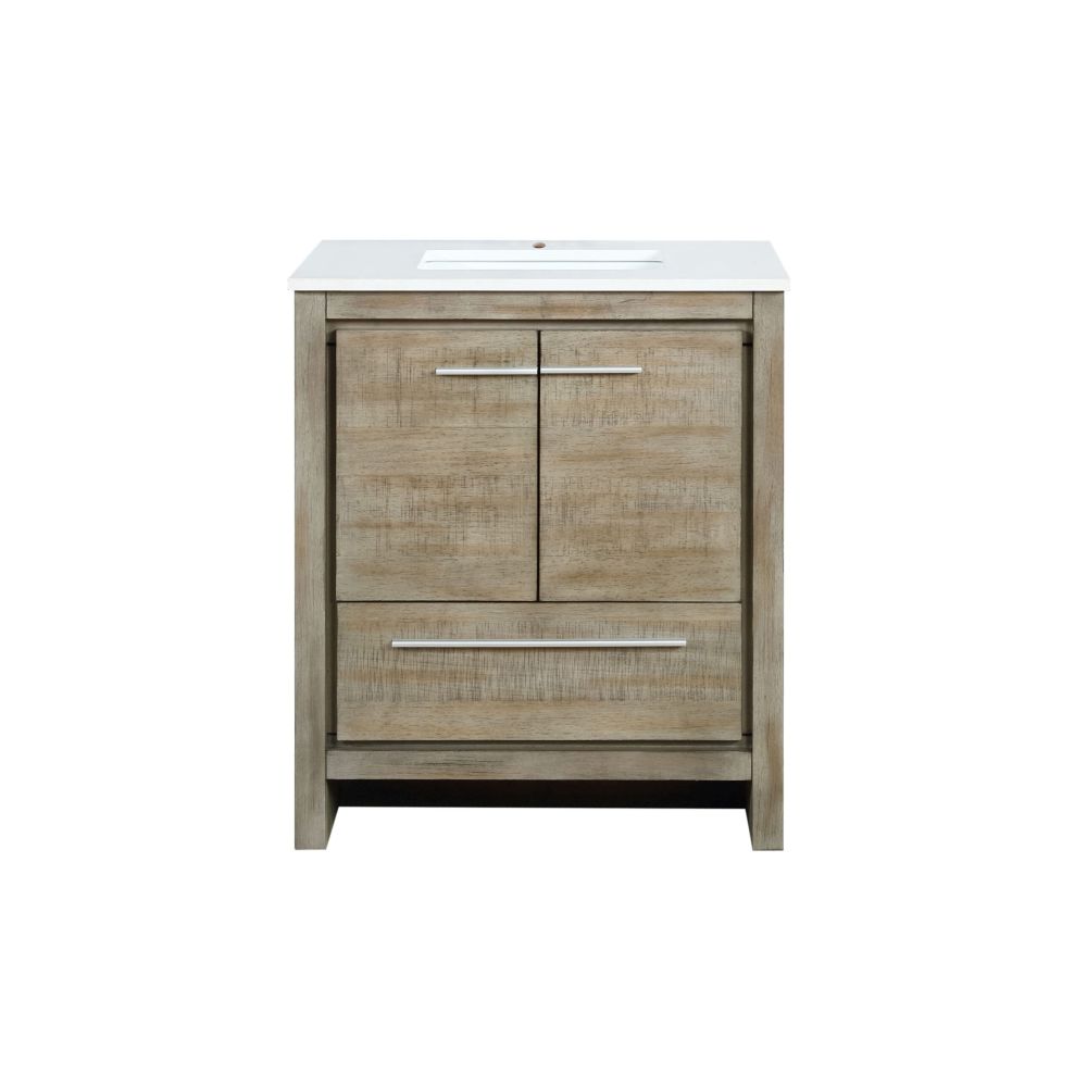 Lafarre 30 in W x 20 in. D Rustic Acacia Bath Vanity and White Quartz Top