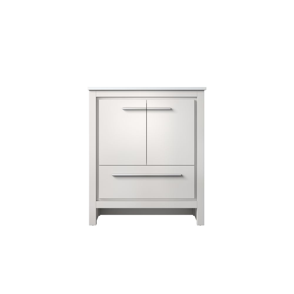 Lafarre 30 in W x 20 in. D White Bath Vanity and White Quartz Top