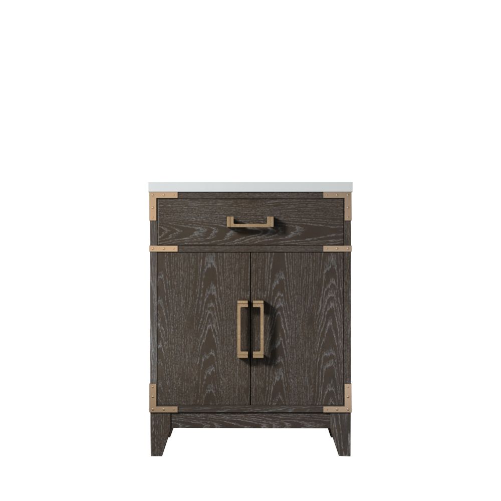 Laurel 24 in W x 18 in. D Brown Oak Single Bath Vanity and Acrylic Top