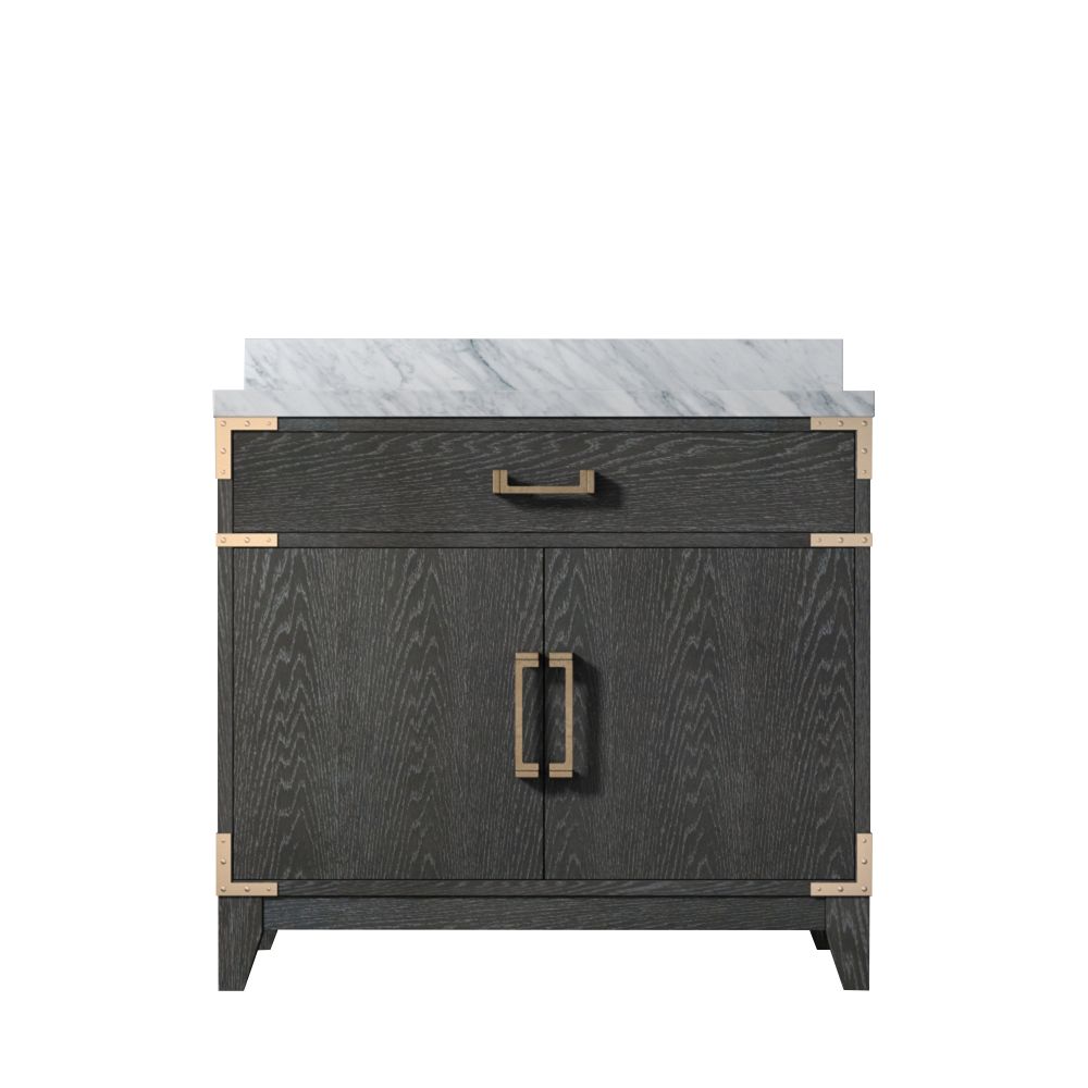 Laurel 36 in W x 22 in. D Black Oak Single Bath Vanity and Carrara Marble Top