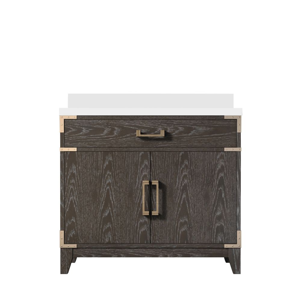 Laurel 36 in W x 22 in. D Brown Oak Single Bath Vanity and Cultured Marble Top