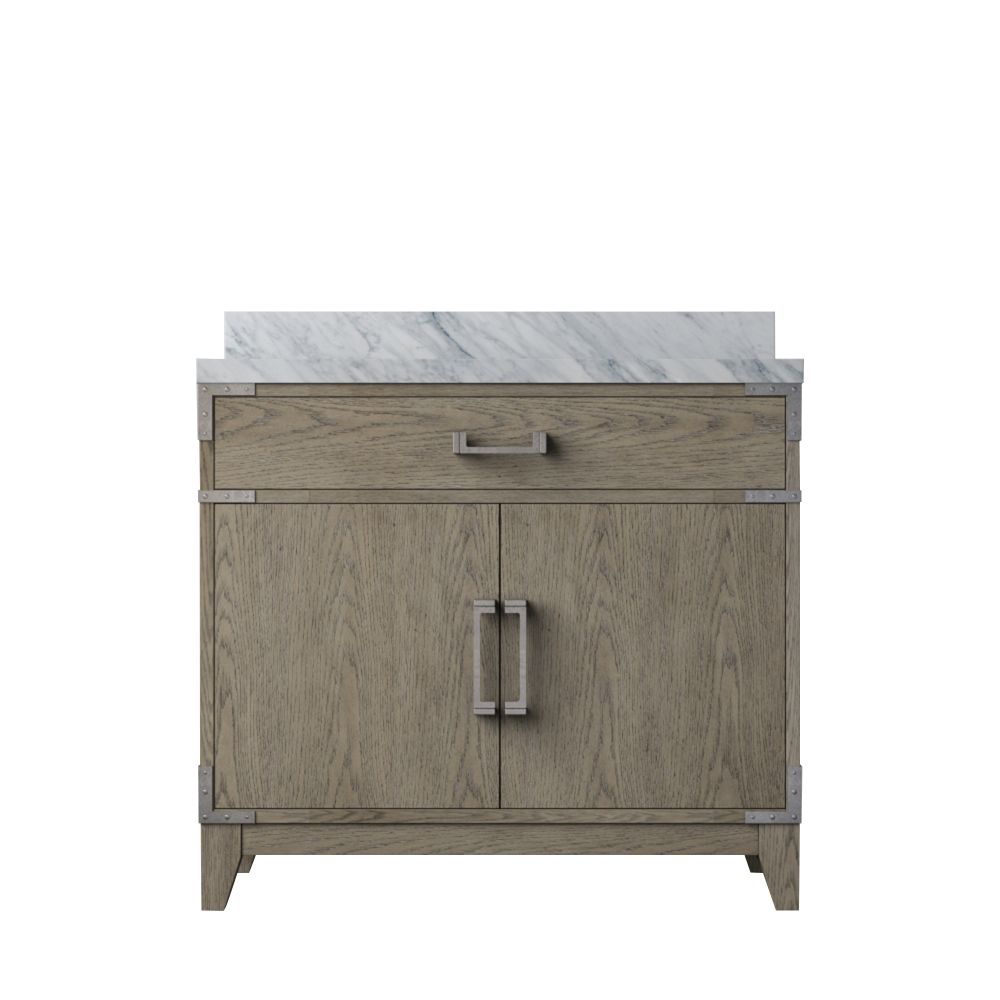 Laurel 36 in W x 22 in. D Grey Oak Single Bath Vanity and Carrara Marble Top
