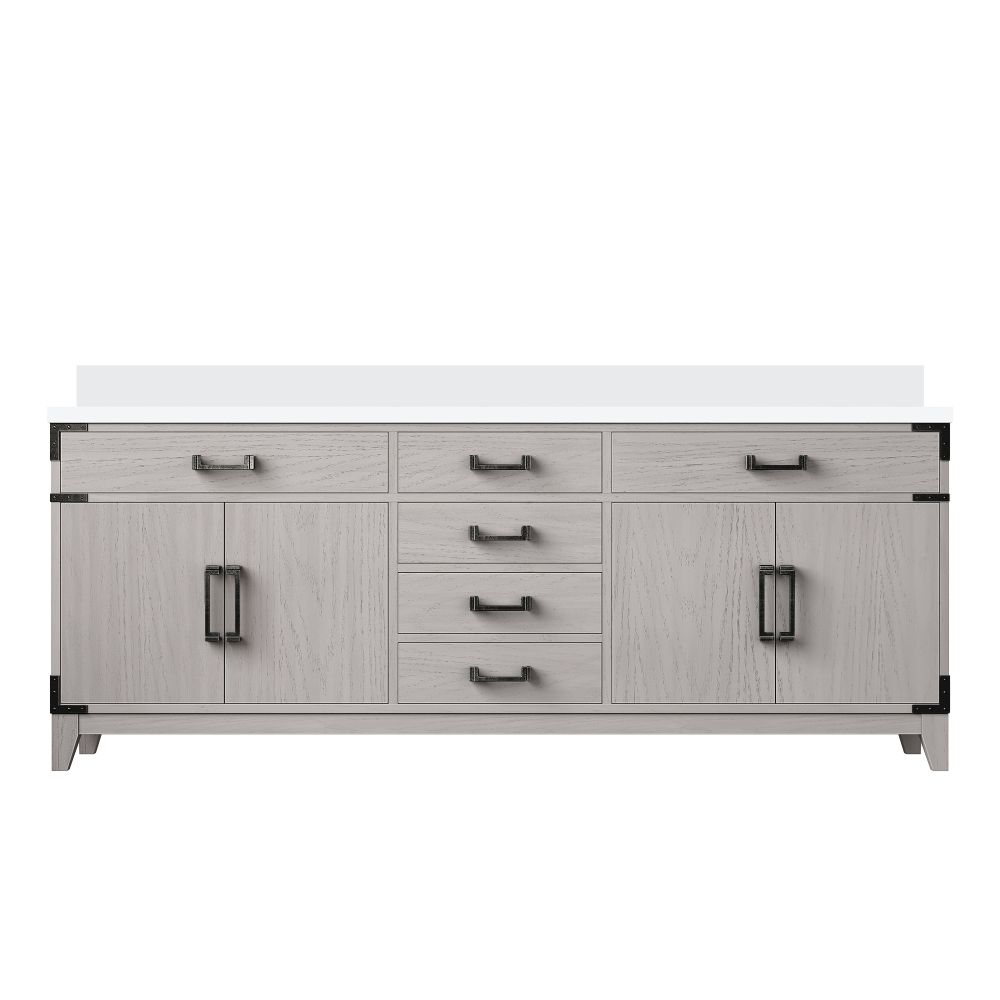 Laurel 80 in W x 22 in. D White Oak Double Bath Vanity and Cultured Marble Top