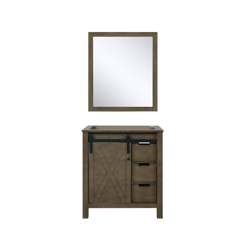 Marsyas 30 in W x 22 in. D Rustic Brown Bath Vanity and 28 in Mirror
