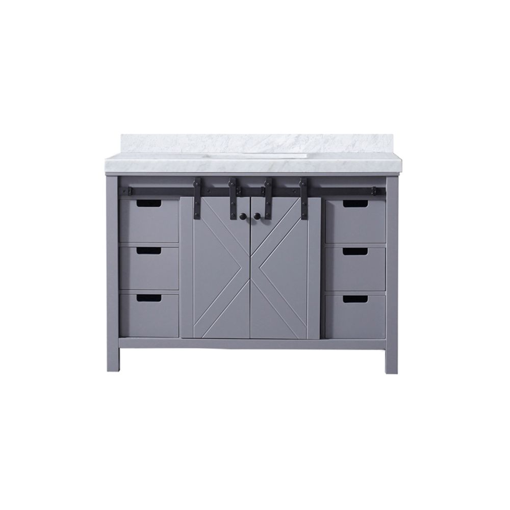 Marsyas 48 in W x 22 in. D Dark Grey Bath Vanity and Carrara Marble Countertop